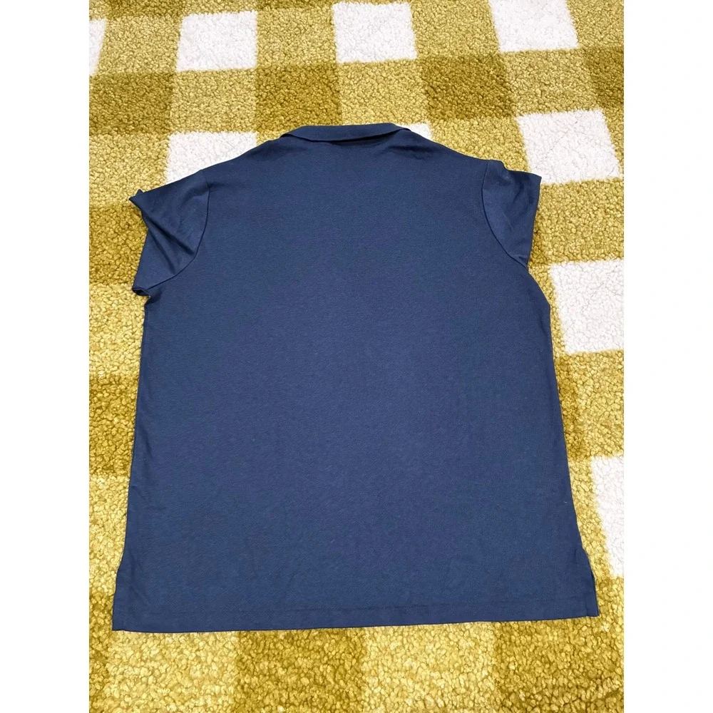 Polo Ralph Lauren Mens Navy Blue Long Sleeve Polo Shirt Classic Fit Large 0765